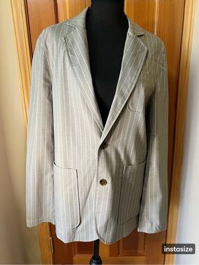 ASOS Light Gray Pinstripe Blazer